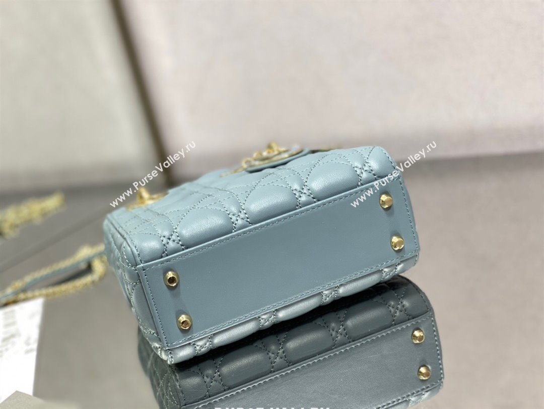 Dior Mini Lady Dior Bag in Light Blue Cannage Lambskin 2024 0523 (XXG-240523073)