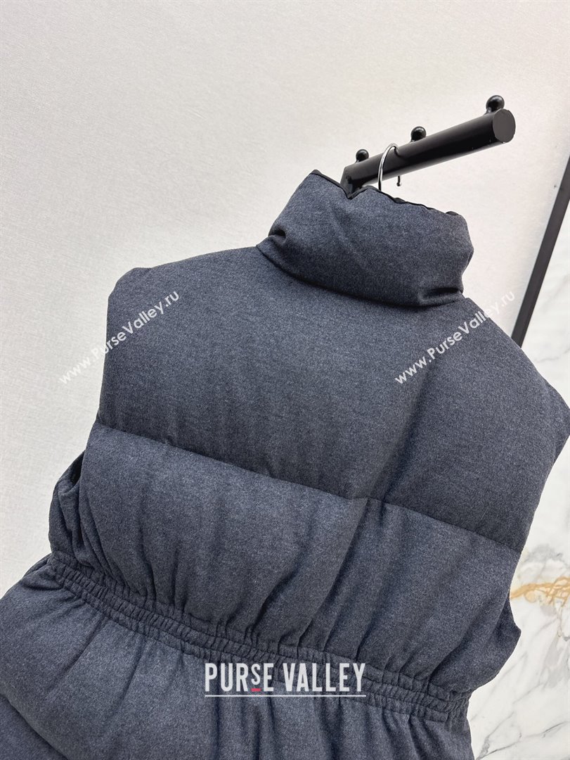 Prada Flannel Down Vest P101906 Slate Gray 2024 (Q-24101906)