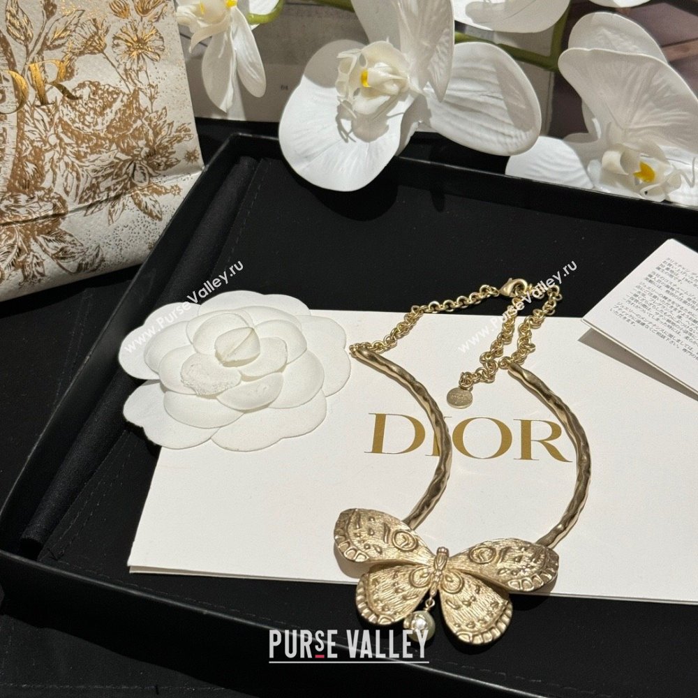 Dior Butterfly Necklace D13004 Gold 2024 (YF-24013004)