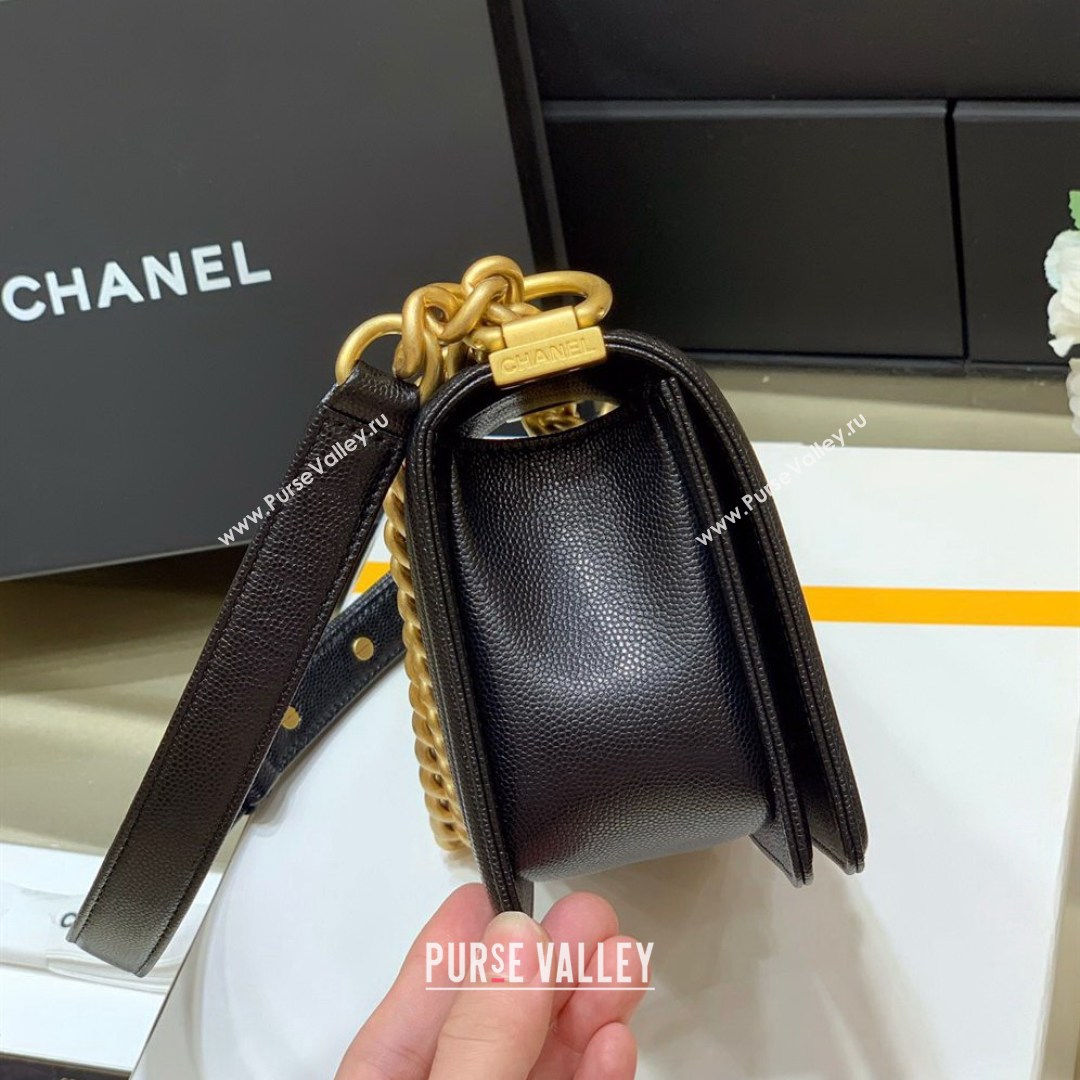 Chanel Quilted Original Haas Caviar Leather Small Boy Flap Bag Black/Gold (Top Quality) (SHUNY-210811067)