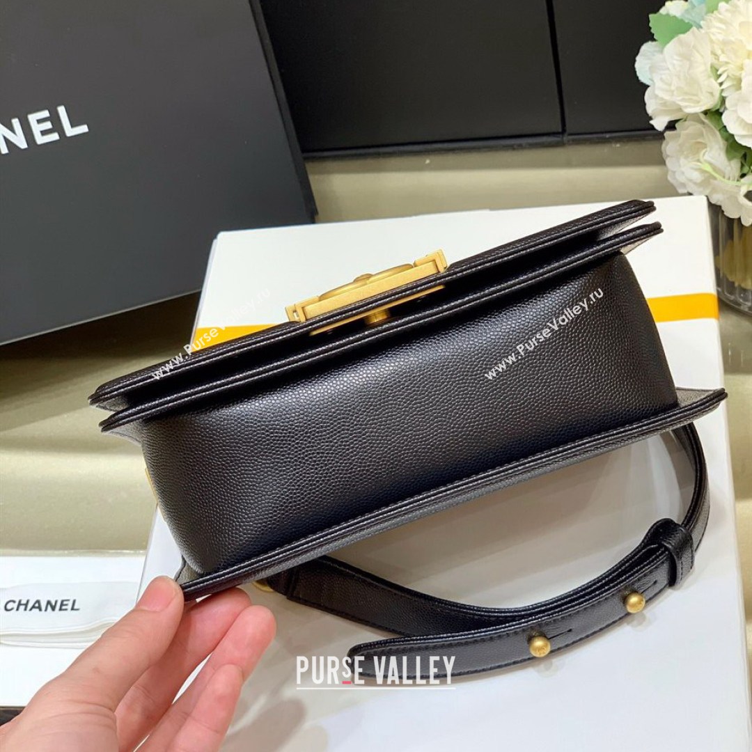 Chanel Quilted Original Haas Caviar Leather Small Boy Flap Bag Black/Gold (Top Quality) (SHUNY-210811067)