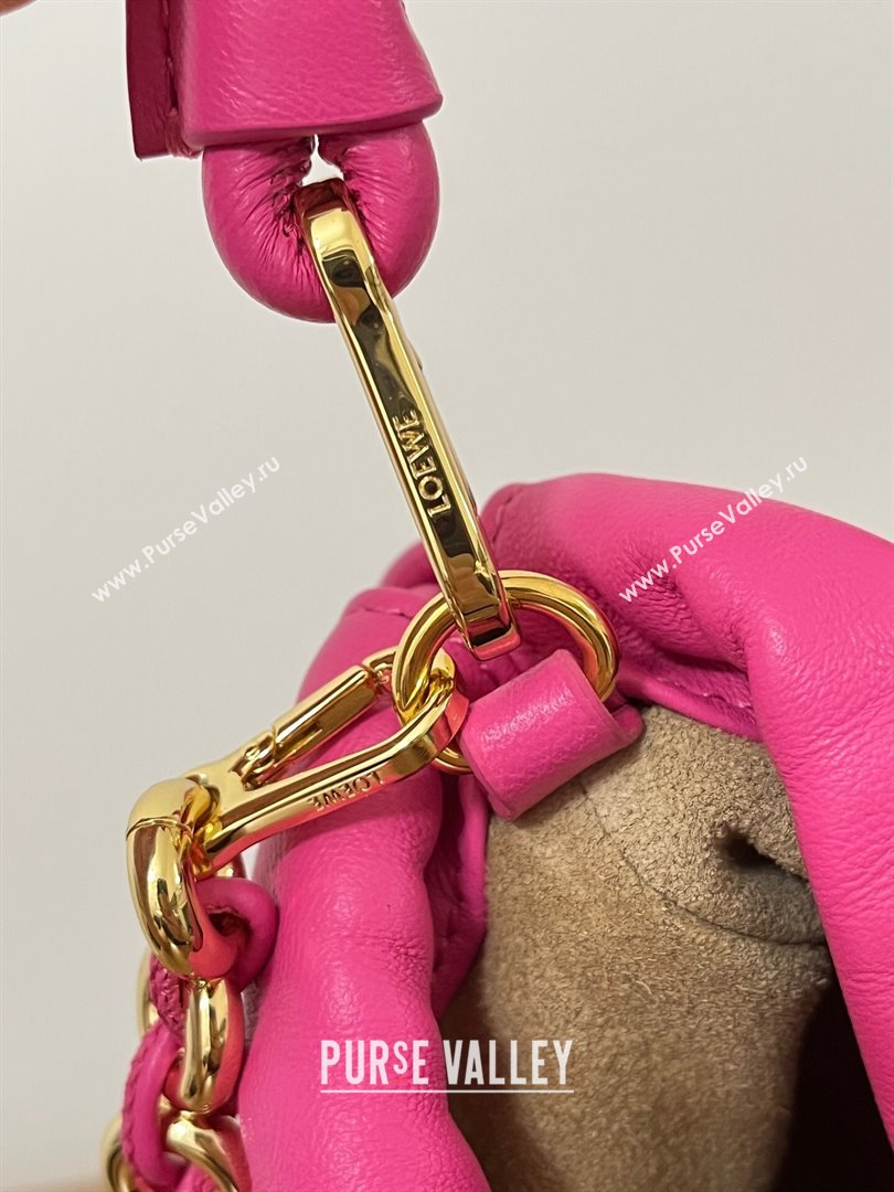 Loewe Mini Flamenco Purse Bag in Mellow Nappa Lambskin 9058 Fluorescent Pink 2024 (KE-24090214)