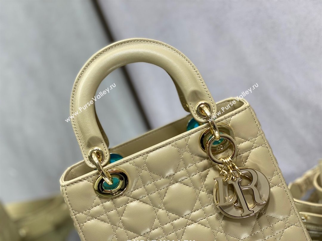 Dior Small Lady My ABCDior Bag in Beige Cannage Lambskin 2024 0523 (XXG-240523074)