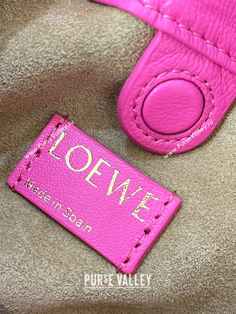 Loewe Mini Flamenco Purse Bag in Mellow Nappa Lambskin 9058 Fluorescent Pink 2024 (KE-24090214)