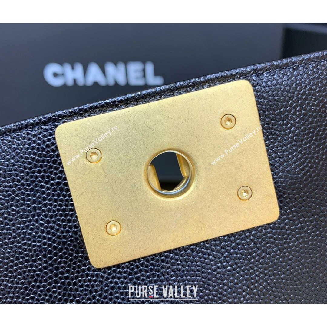 Chanel Quilted Original Haas Caviar Leather Small Boy Flap Bag Black/Gold (Top Quality) (SHUNY-210811067)