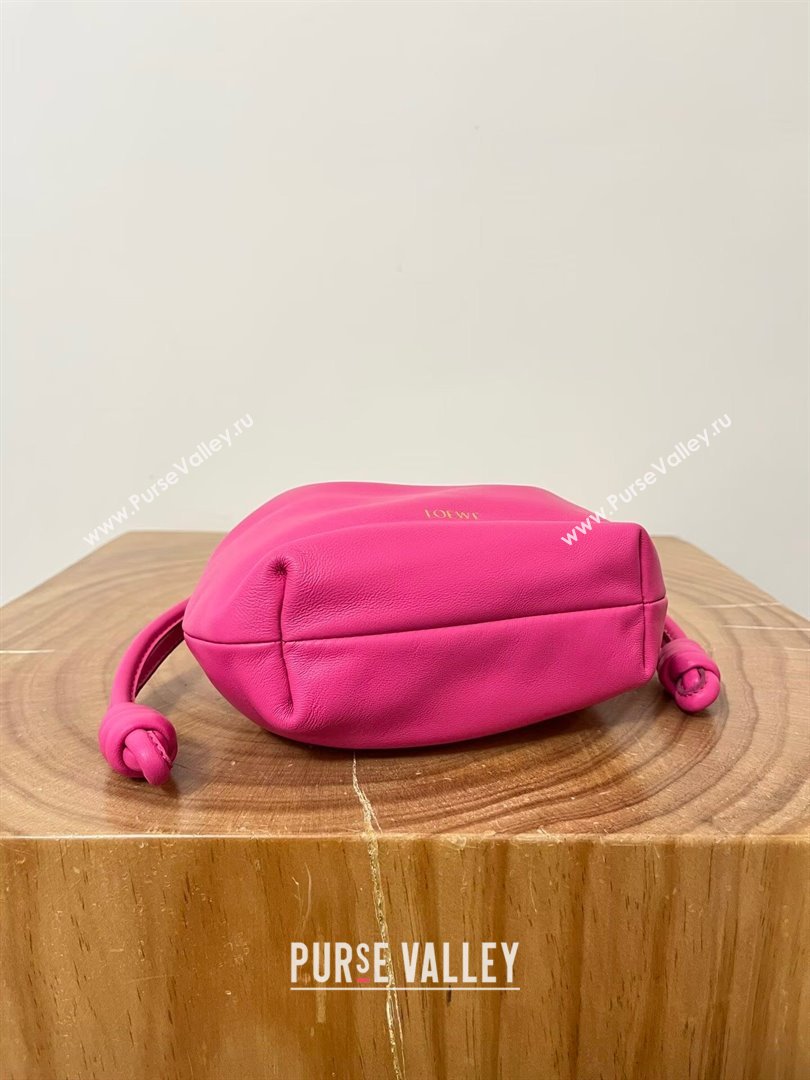 Loewe Mini Flamenco Purse Bag in Mellow Nappa Lambskin 9058 Fluorescent Pink 2024 (KE-24090214)