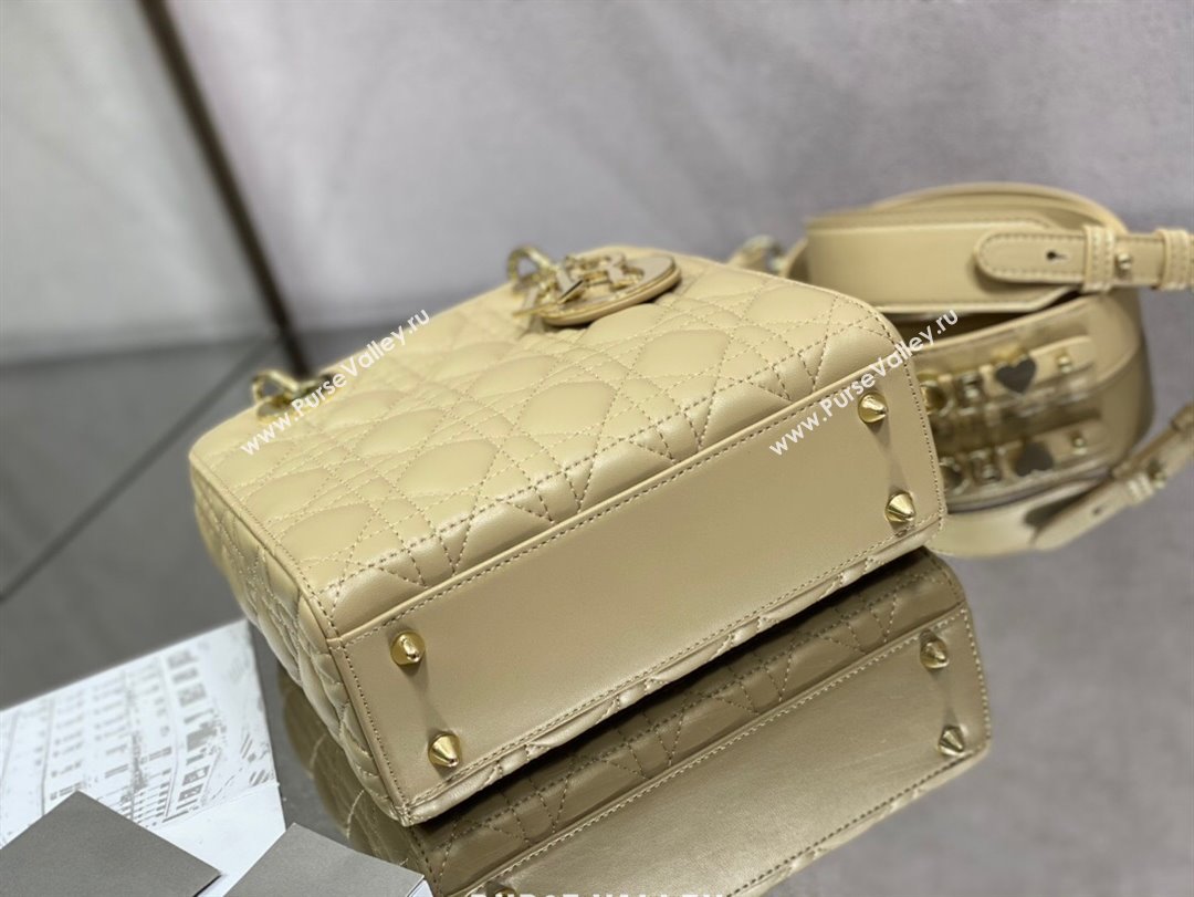 Dior Small Lady My ABCDior Bag in Beige Cannage Lambskin 2024 0523 (XXG-240523074)