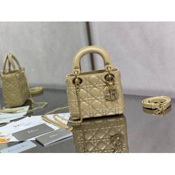 Dior Mini Lady Dior Bag in Beige Cannage Lambskin 2024 0523 (XXG-240523075)