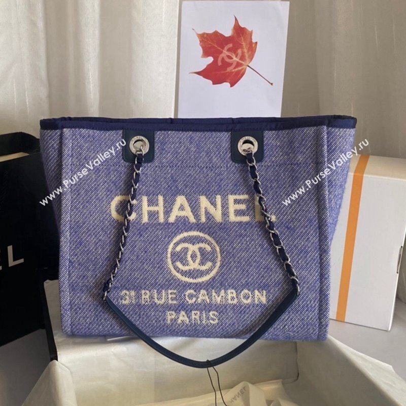 Chanel Deauville Mixed Fibers Medium Shopping Bag A67001 Purple 2021 (SSZ-21101255)