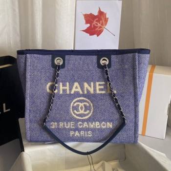 Chanel Deauville Mixed Fibers Medium Shopping Bag A67001 Purple 2021 (SSZ-21101255)