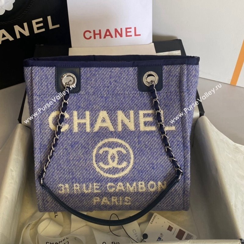 Chanel Deauville Mixed Fibers Small Shopping Bag Purple 2021 (SSZ-21101254)