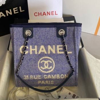 Chanel Deauville Mixed Fibers Small Shopping Bag Purple 2021 (SSZ-21101254)