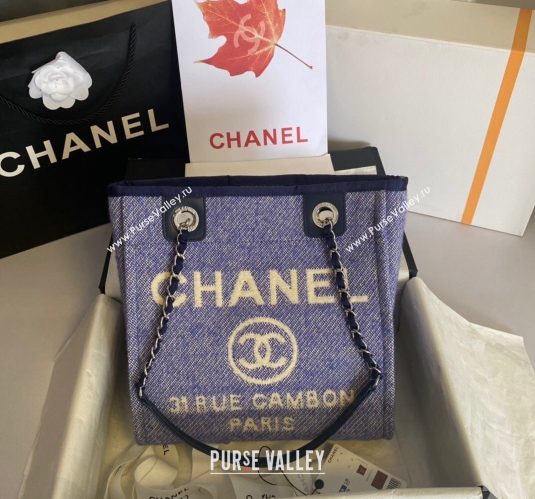 Chanel Deauville Mixed Fibers Small Shopping Bag Purple 2021 (SSZ-21101254)