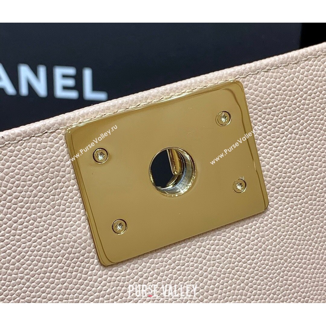 Chanel Quilted Original Haas Caviar Leather Small Boy Flap Bag Nude Pink/Gold (Top Quality) (SHUNY-210811069)