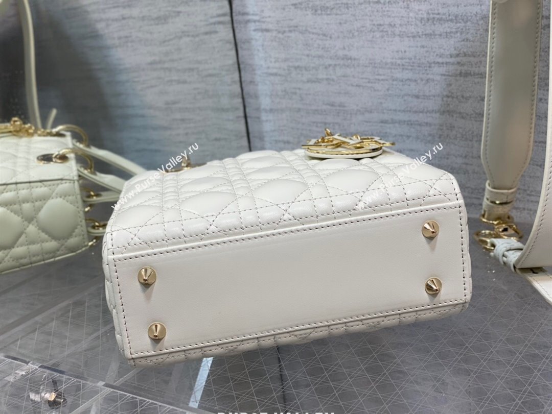 Dior Small Lady My ABCDior Bag in White Cannage Lambskin 2024 0523 (XXG-240523076)