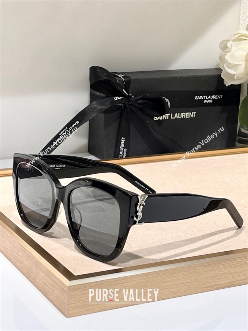 Saint Laurent Sunglasses SL M95 Black/Silver 2023 (A-23120813)