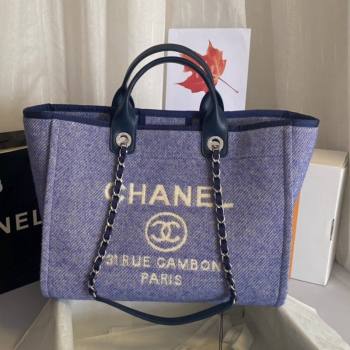 Chanel Deauville Mixed Fibers Large Shopping Bag A66941 Purple 2021 (SSZ-21101256)