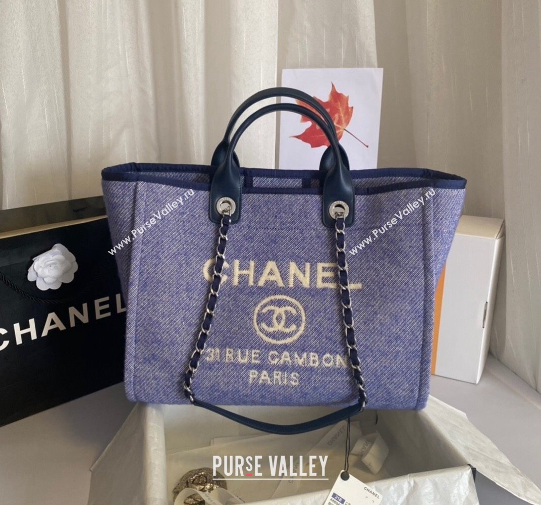 Chanel Deauville Mixed Fibers Large Shopping Bag A66941 Purple 2021 (SSZ-21101256)