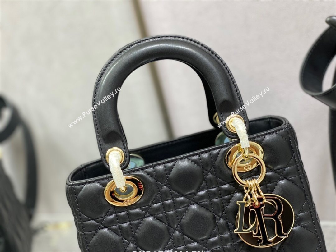 Dior Small Lady My ABCDior Bag in Black Cannage Lambskin 2024 0523 (XXG-240523078)