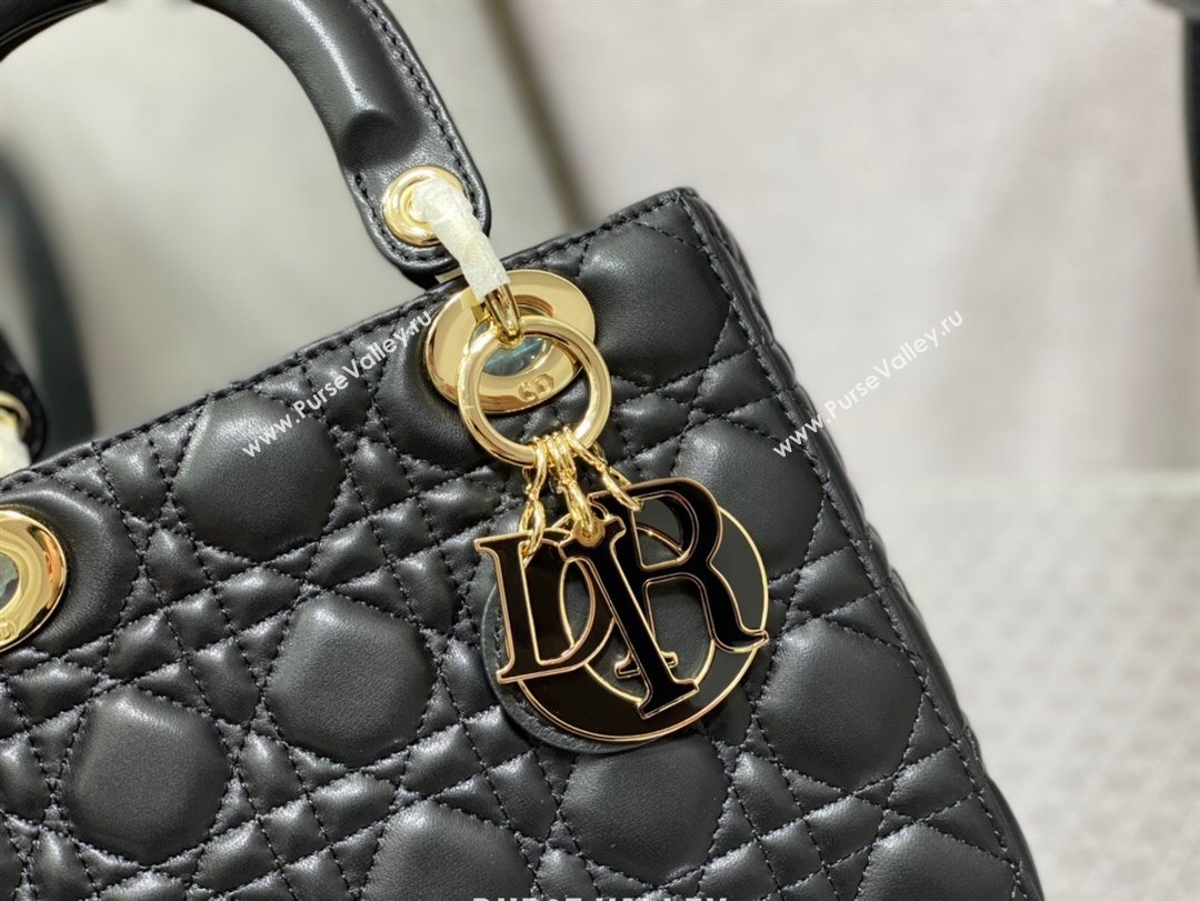 Dior Small Lady My ABCDior Bag in Black Cannage Lambskin 2024 0523 (XXG-240523078)