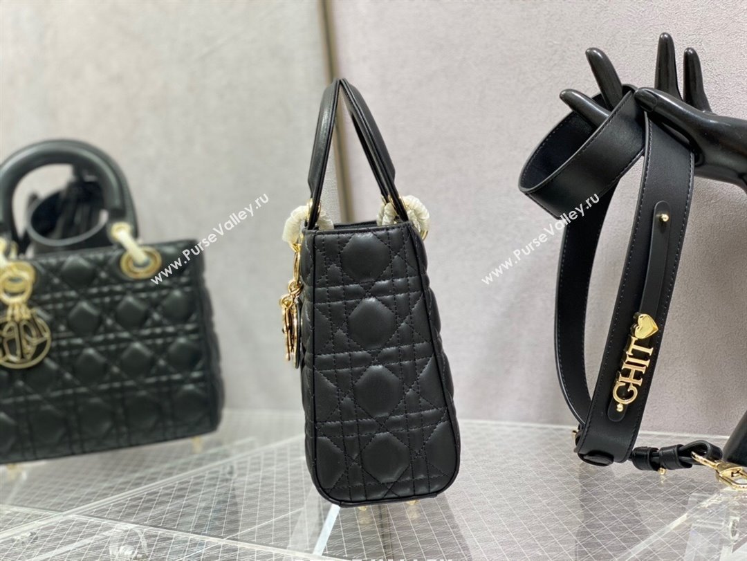 Dior Small Lady My ABCDior Bag in Black Cannage Lambskin 2024 0523 (XXG-240523078)