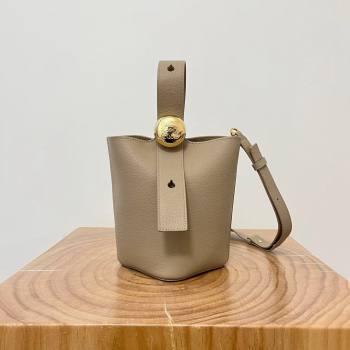 Loewe Mini Pebble Bucket bag in Soft Grained Calfskin 9047 Sand 2024 Top (KE-24090218)