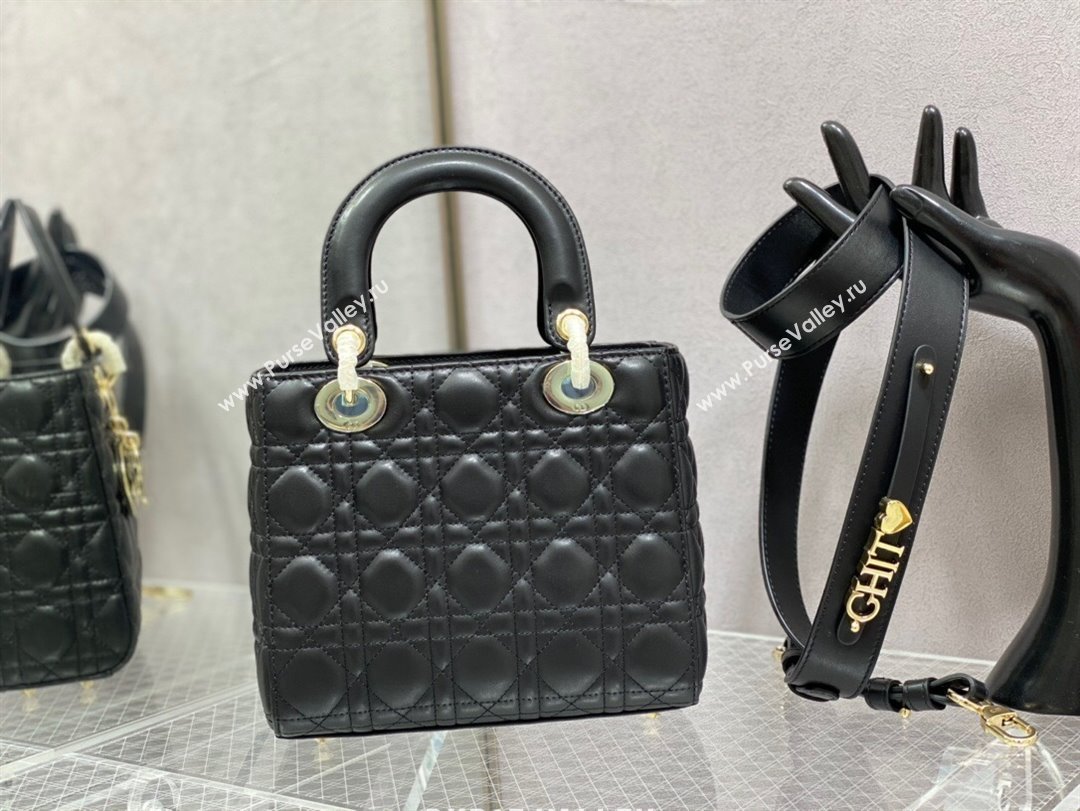 Dior Small Lady My ABCDior Bag in Black Cannage Lambskin 2024 0523 (XXG-240523078)