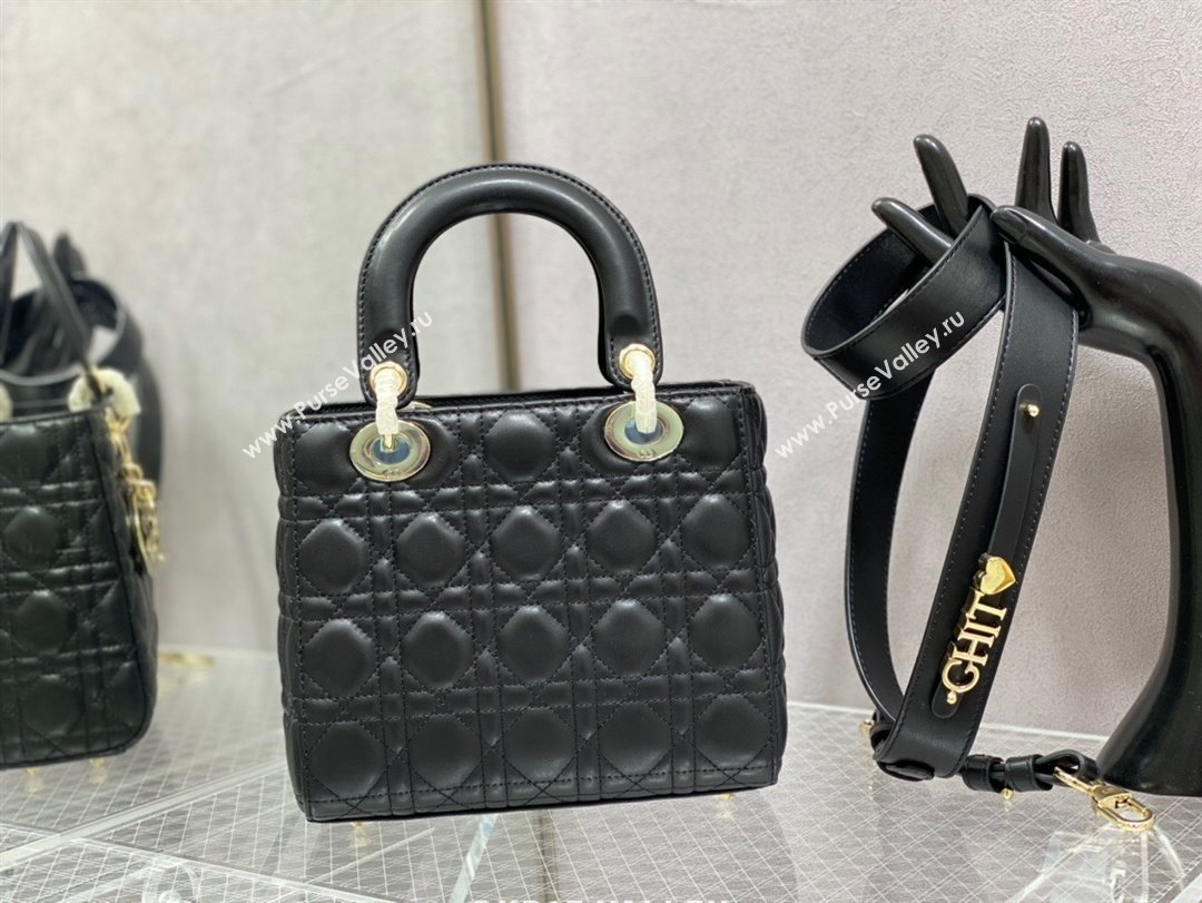 Dior Small Lady My ABCDior Bag in Black Cannage Lambskin 2024 0523 (XXG-240523078)