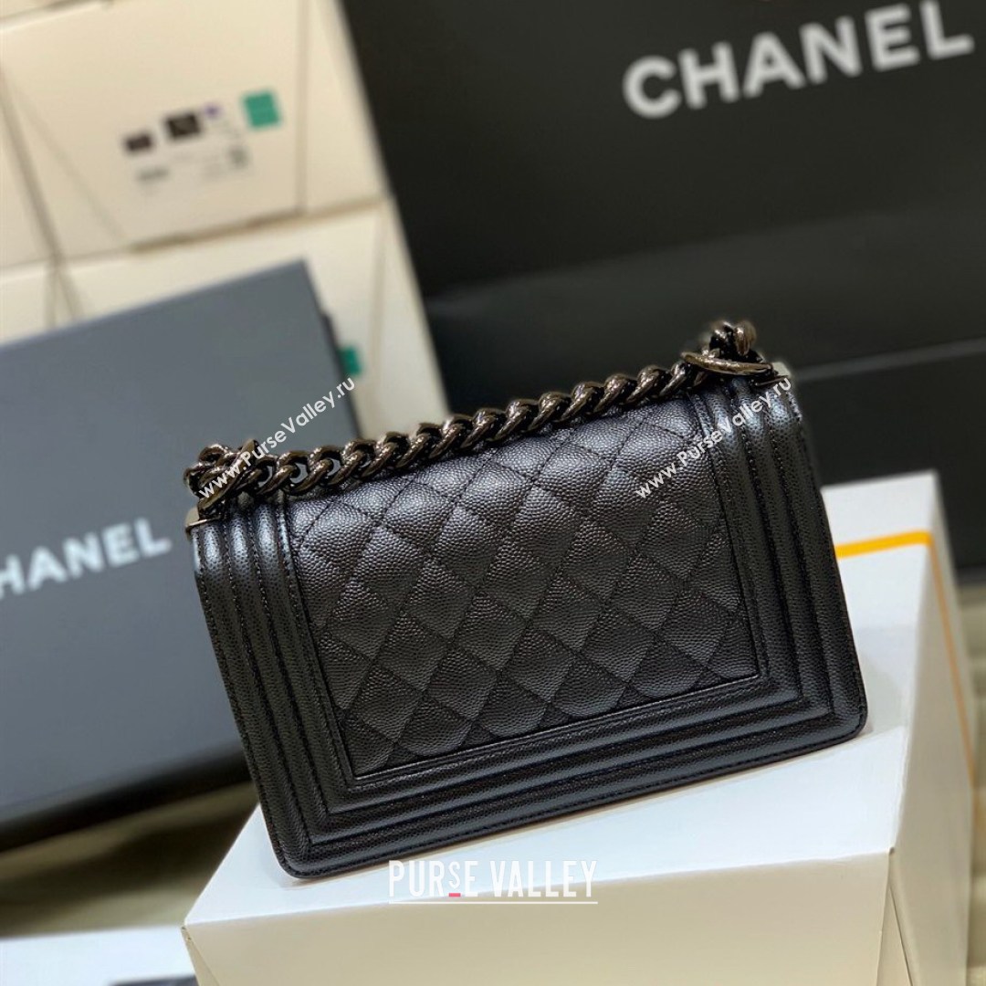 Chanel Quilted Original Haas Caviar Leather Small Boy Flap Bag All Black (Top Quality) (SHUNY-210811071)