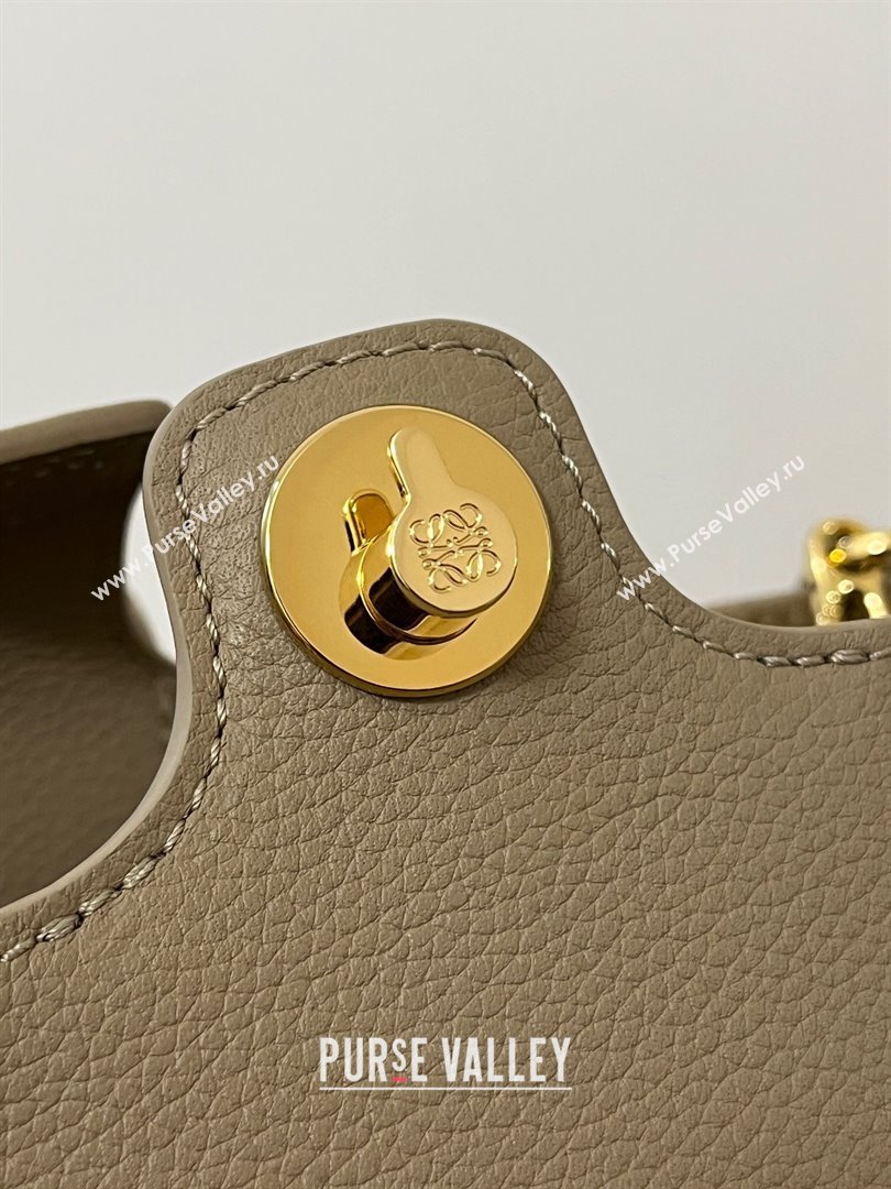 Loewe Mini Pebble Bucket bag in Soft Grained Calfskin 9047 Sand 2024 Top (KE-24090218)