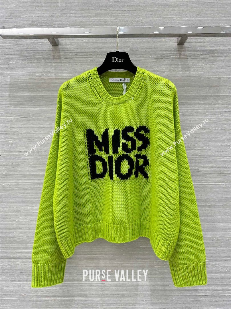 Dior Miss Dior Cashmere Silk Oversized Sweater CH101815 Green 2024 (Q-24101815)