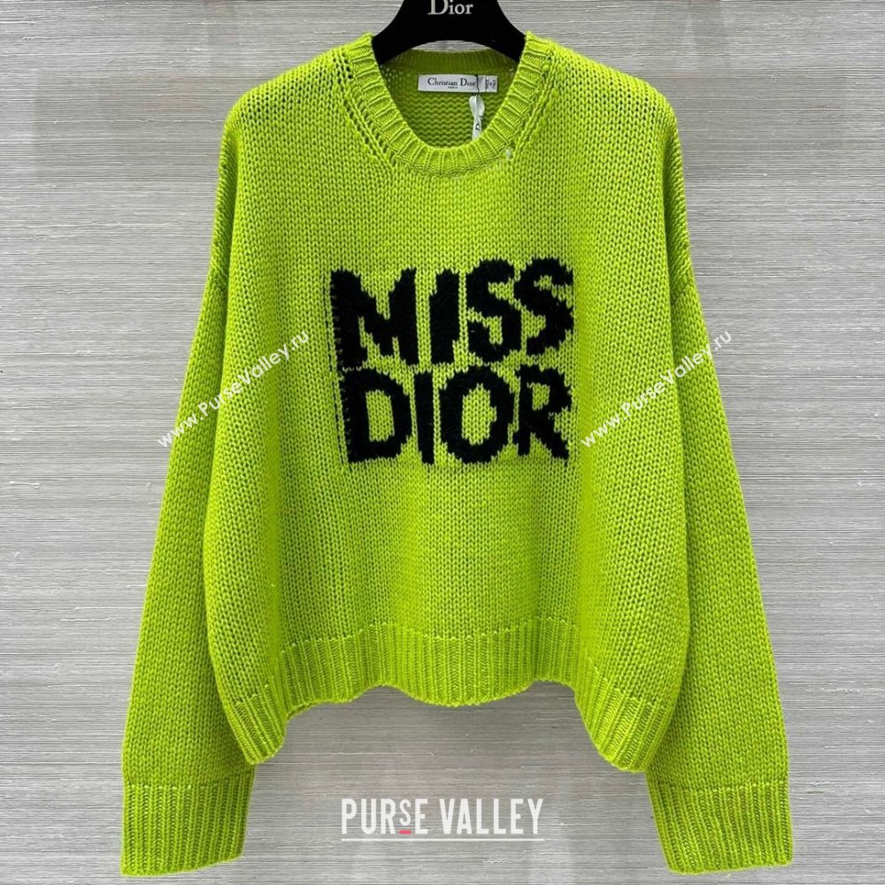 Dior Miss Dior Cashmere Silk Oversized Sweater CH101815 Green 2024 (Q-24101815)