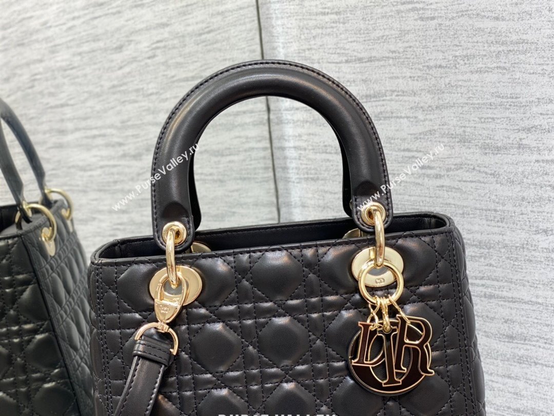 Dior Medium Lady Dior Bag in Black Cannage Lambskin 2024 0523 (XXG-240523079)