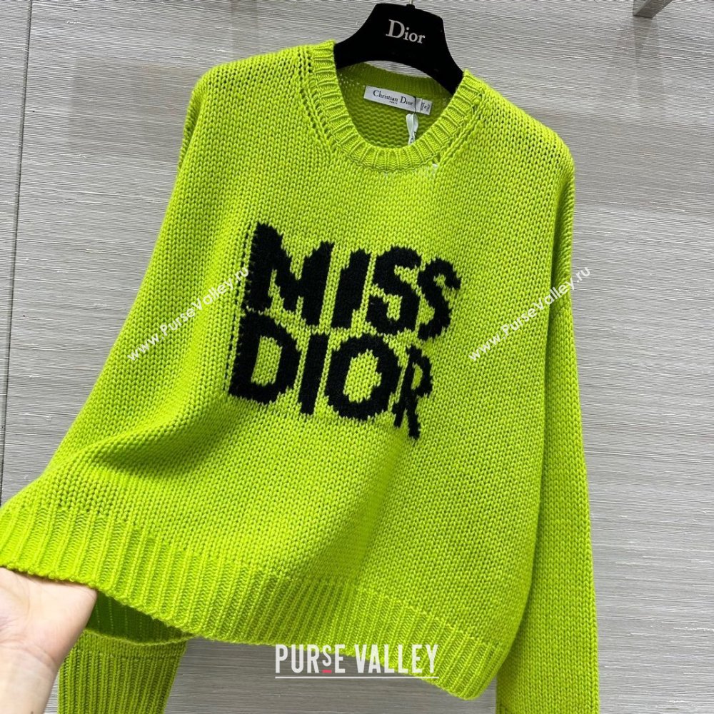 Dior Miss Dior Cashmere Silk Oversized Sweater CH101815 Green 2024 (Q-24101815)