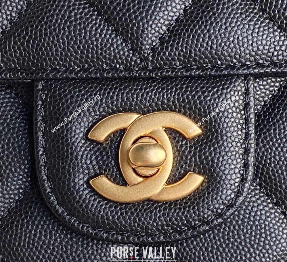 Chanel Grained Shiny Calfskin Small Flap bag with Top Handle AS5166 Black 2024 (yezi-241106132)