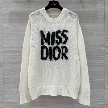 Dior Miss Dior Cashmere Silk Long Sweater CH101813 White 2024 (Q-24101813)