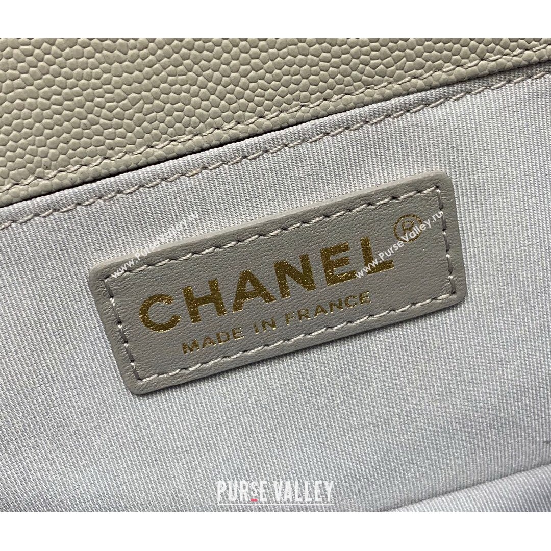 Chanel Quilted Original Haas Caviar Leather Small Boy Flap Bag Grey/Gold (Top Quality) (SHUNY-210811072)