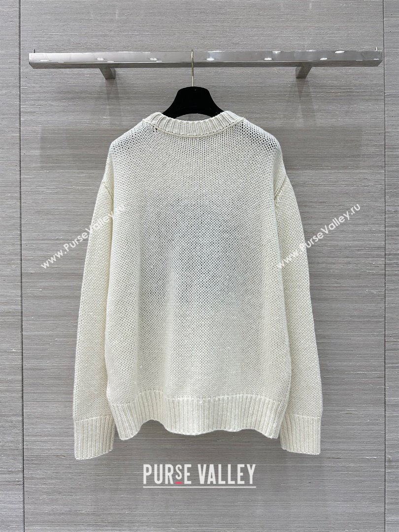 Dior Miss Dior Cashmere Silk Long Sweater CH101813 White 2024 (Q-24101813)