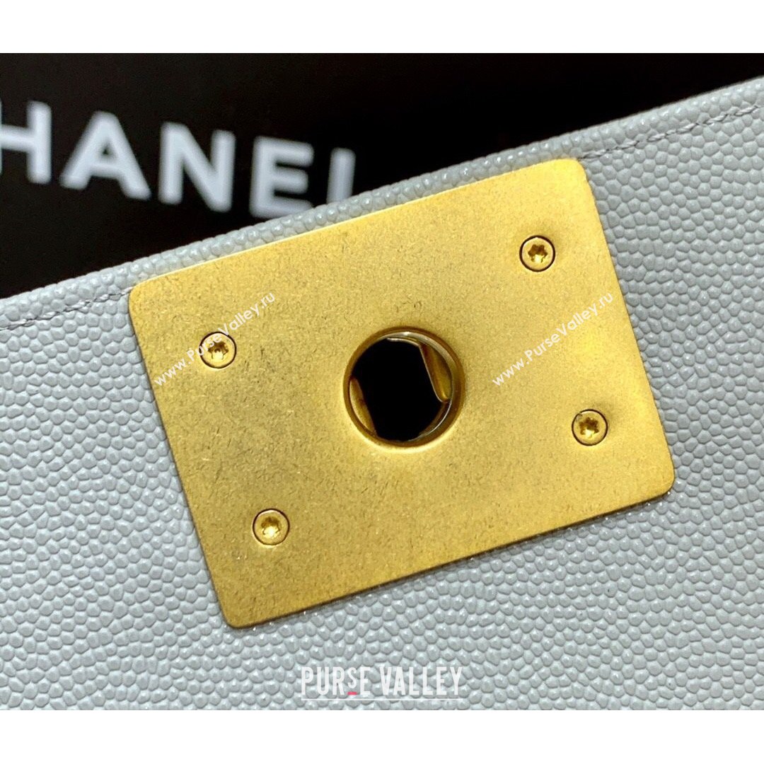 Chanel Quilted Original Haas Caviar Leather Small Boy Flap Bag Grey/Gold (Top Quality) (SHUNY-210811072)