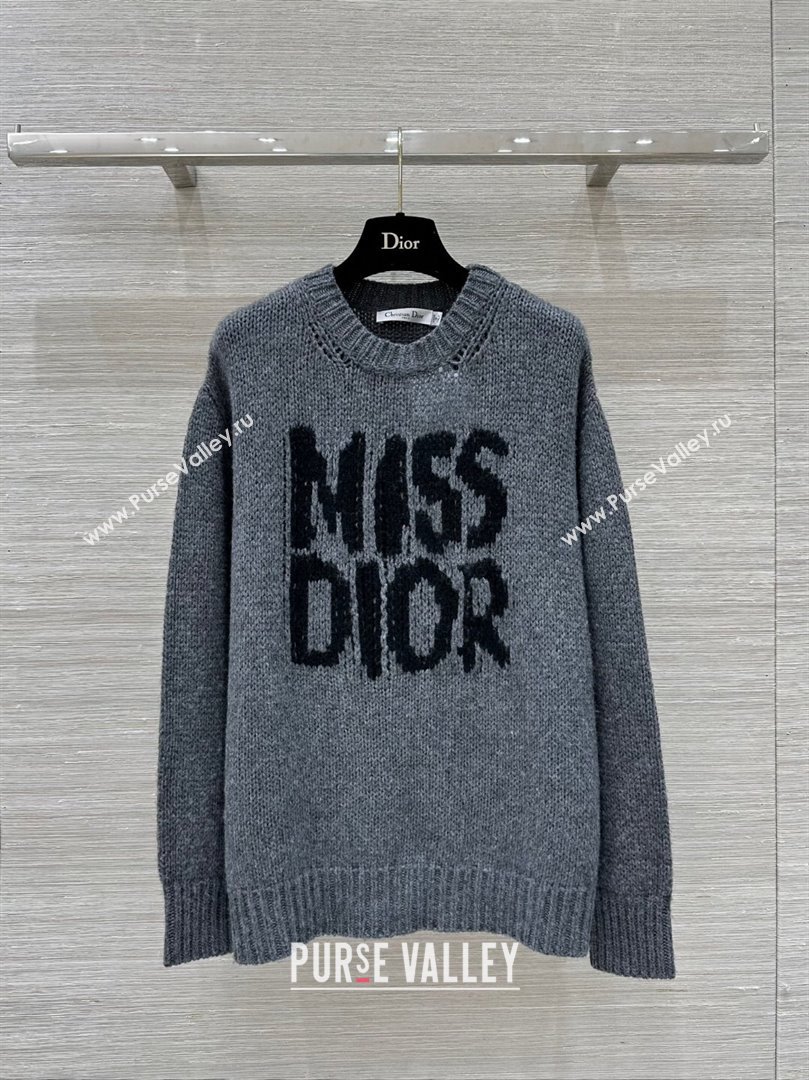 Dior Miss Dior Cashmere Silk Long Sweater CH101814 Gray 2024 (Q-24101814 )