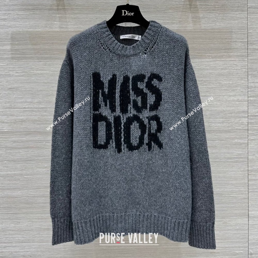 Dior Miss Dior Cashmere Silk Long Sweater CH101814 Gray 2024 (Q-24101814 )