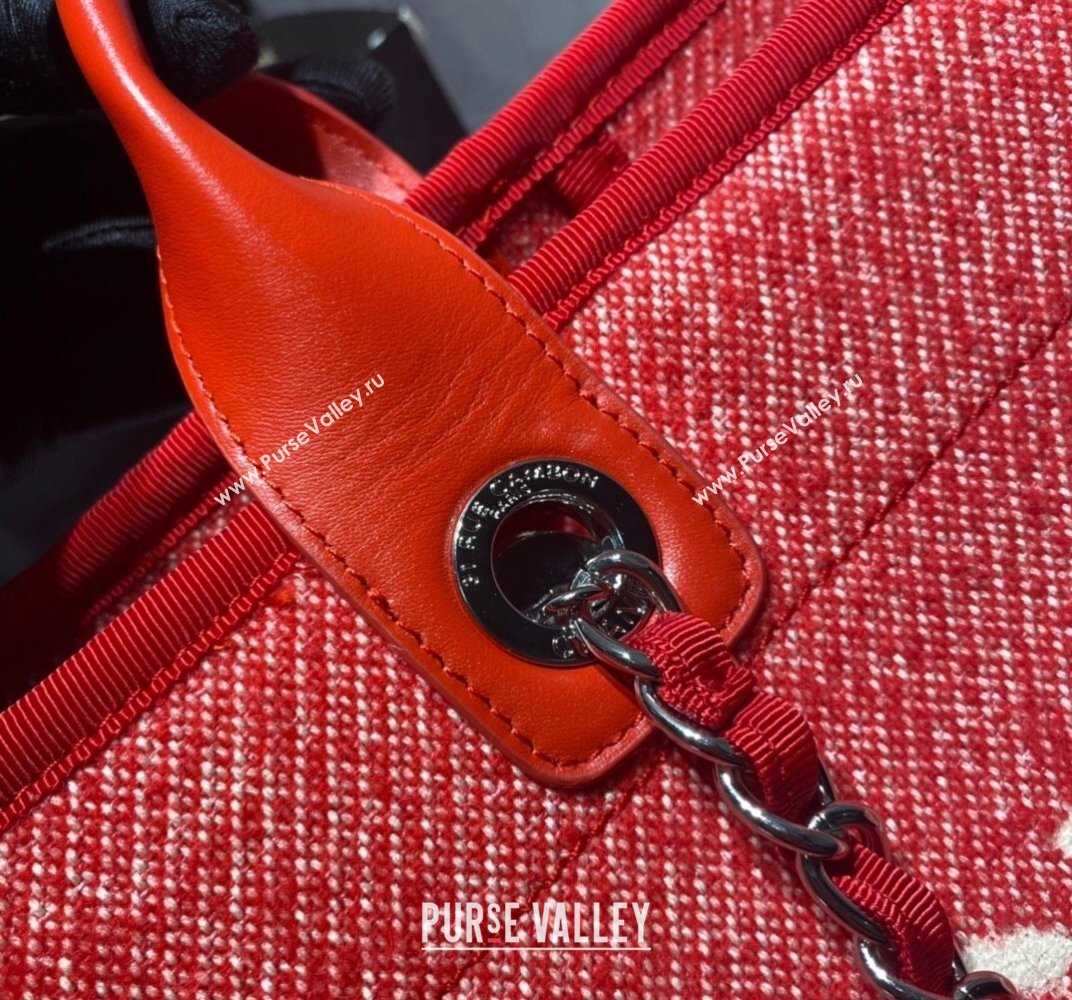 Chanel Deauville Mixed Fibers Large Shopping Bag A66941 Red 2021 (SSZ-21101259)