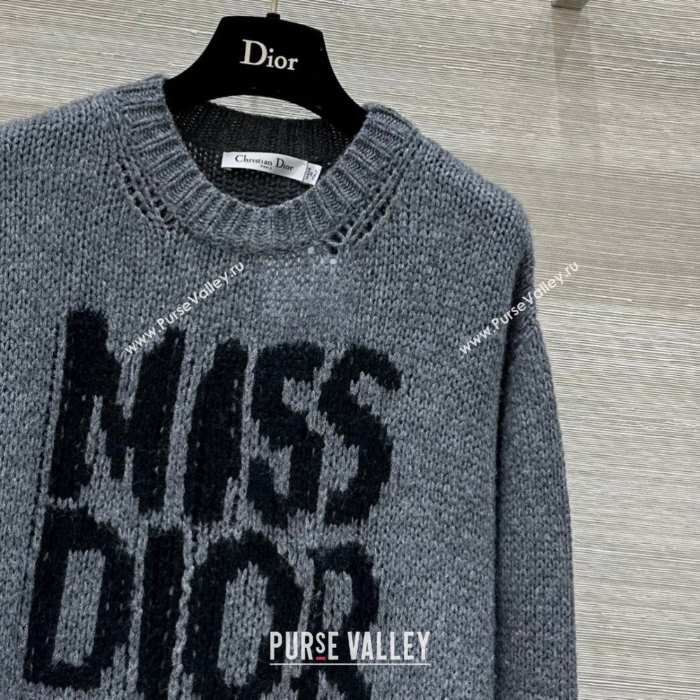 Dior Miss Dior Cashmere Silk Long Sweater CH101814 Gray 2024 (Q-24101814 )