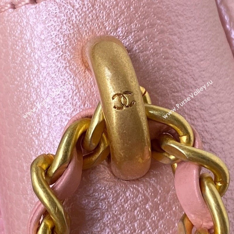 Chanel Iridescent Grained Calfskin Mini Flap Bag AS2855 Pink 02 2021 (JY-21101219)