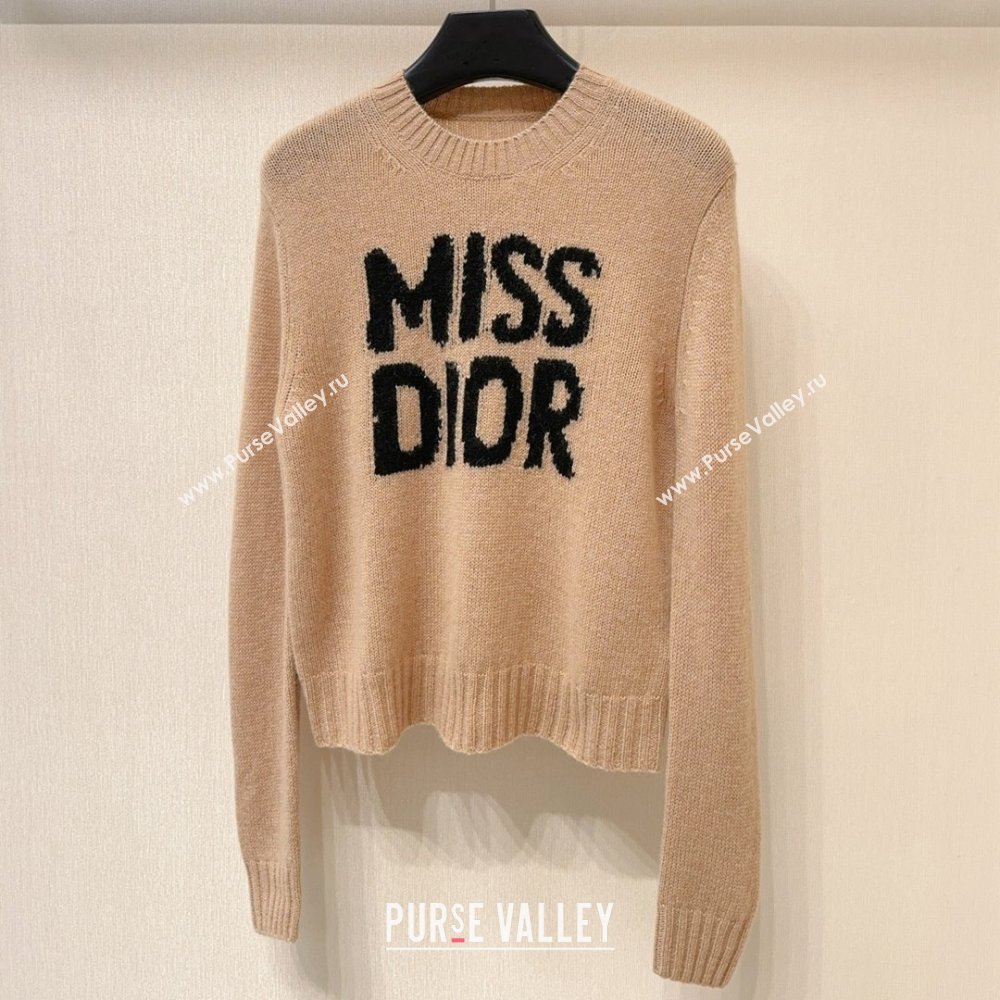 Dior Miss Dior Cashmere Silk Sweater CH101816 Pale Pink 2024 (Q-24101816)