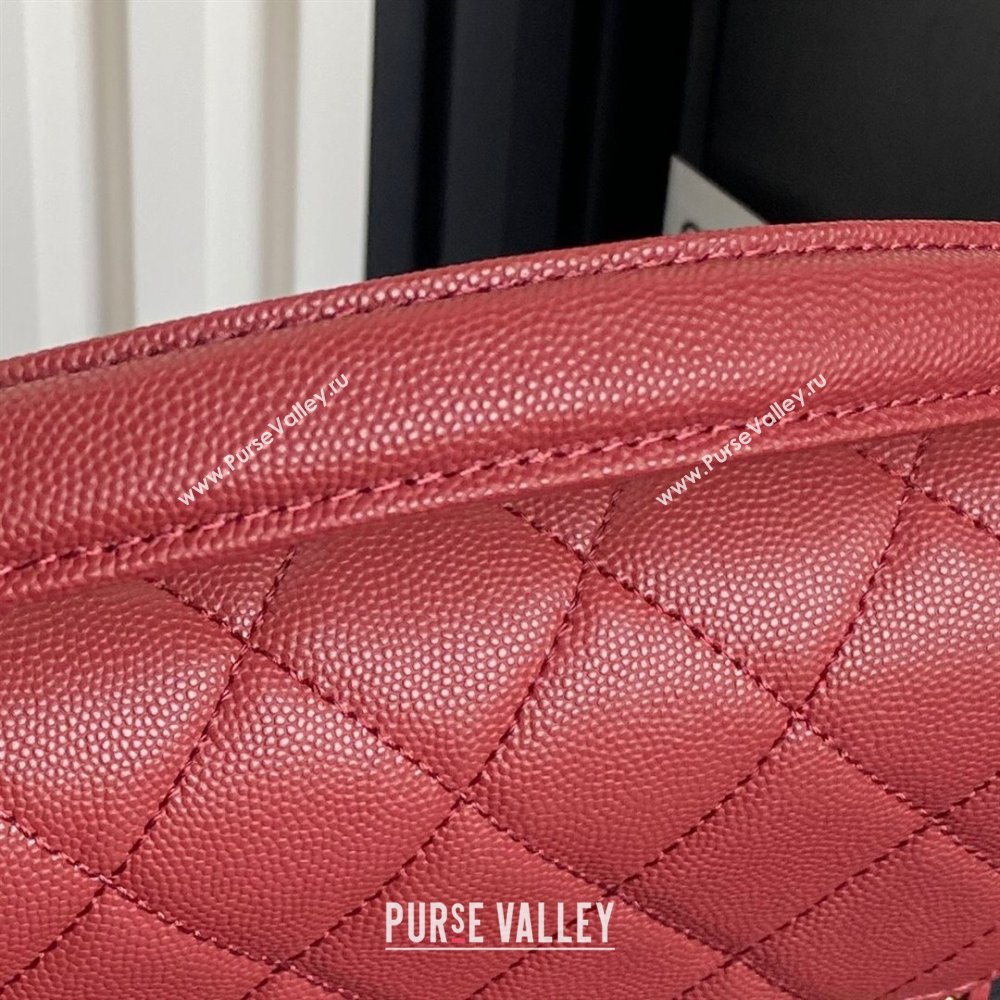 Chanel Grained Shiny Calfskin Small Flap bag with Top Handle AS5166 Red 2024 (yezi-241106135)