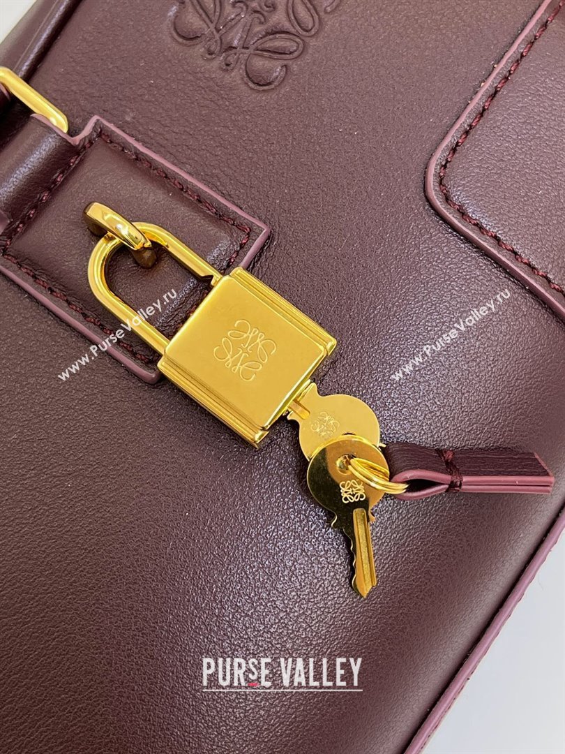 Loewe Amazona 23 Cropped Bag in Nappa Calfskin Dark Burgundy 2024 Top Quality (KEKE-24122413)