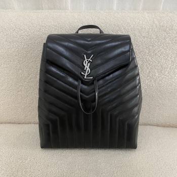 Saint Laurent LouLou Calfskin Leather Backpack Black 2024 Top Quality (BG-24122402)