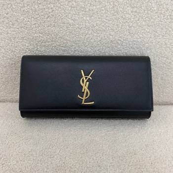 Saint Laurent Kate Clutch in Smooth Leather 326079 Black/Gold 2024 Top Quality (BG-24122403)