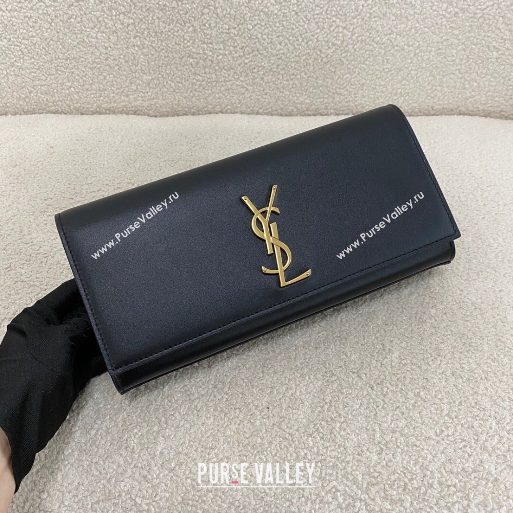 Saint Laurent Kate Clutch in Smooth Leather 326079 Black/Gold 2024 Top Quality (BG-24122403)